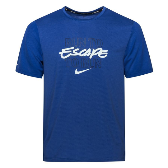 Nike Juoksu-t-paita Dri-FIT Miler Wild Run - Sininen/Valkoinen
