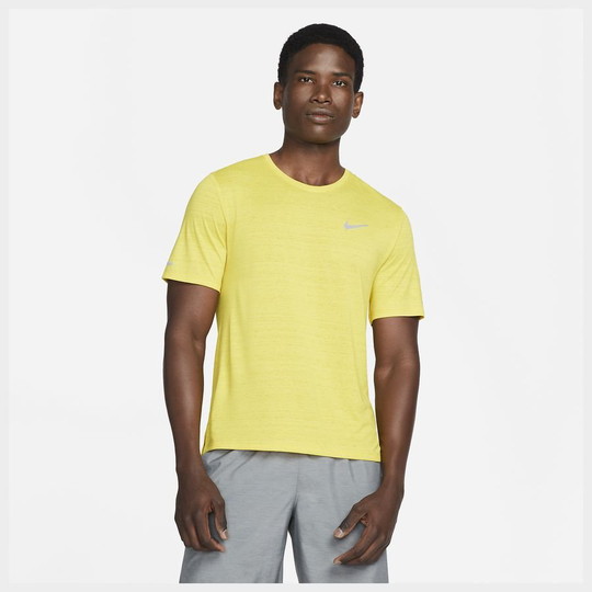 Nike Juoksu-t-paita Dri-FIT Miller - Keltainen/Hopea