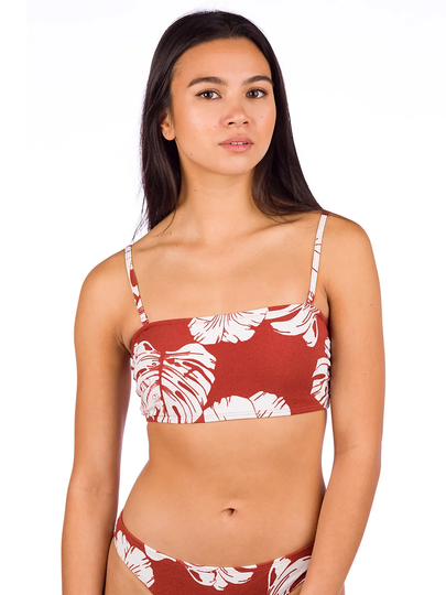 Roxy Garden Trip Bandeau Bikini Top ruskea