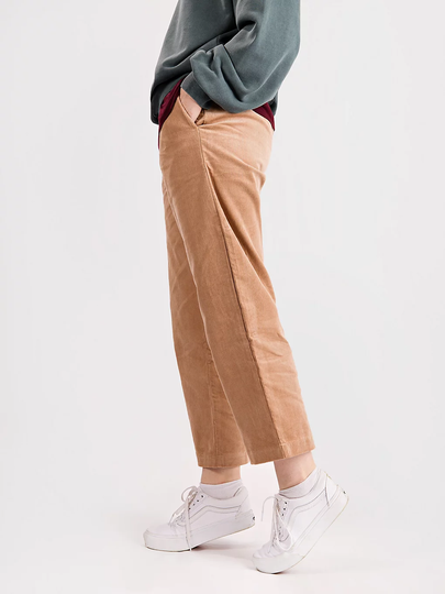 Empyre Zoey Elastic Waist Corduroy Pants ruskea