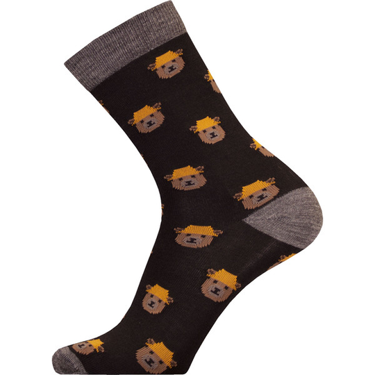 Sukkamestarit Merinovillasukat - Karhu Hattu Harmaa Musta - Unisex - 35-38