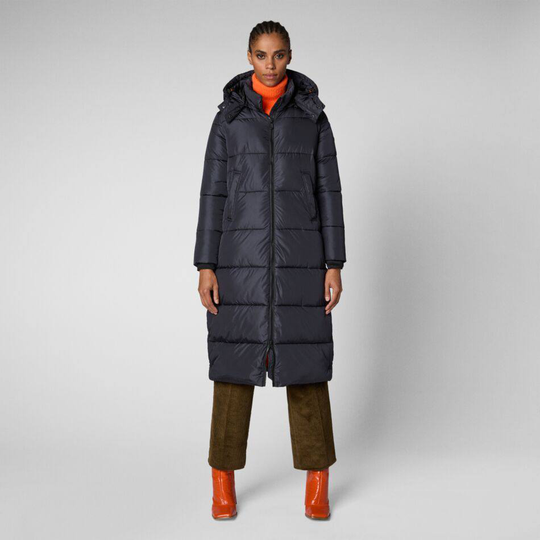 Colette W Long Jacket Black Orange 2