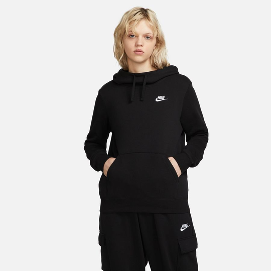 Nike Huppari NSW Club Fleece - Musta/Valkoinen Nainen