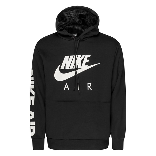Nike Huppari NSW Air Brushed Pullover - Musta/Valkoinen
