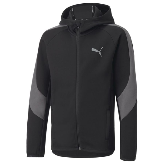 PUMA Takki Evostripe Full Zip - Musta/Harmaa Lapset