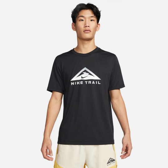 Nike Juoksu-t-paita Dri-FIT Trail - Musta/Valkoinen