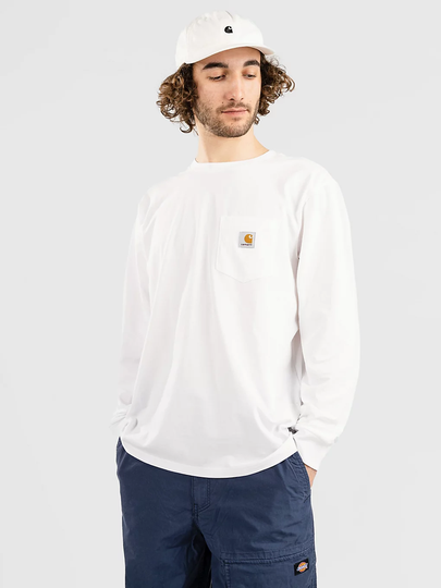Carhartt WIP Pocket Long Sleeve T-Shirt valkoinen