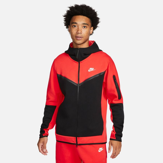 Nike Huppari NSW Tech Fleece FZ - Punainen/Musta/Valkoinen