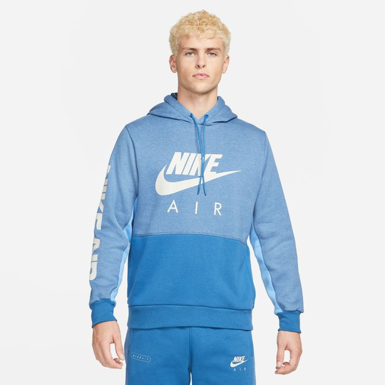 Nike Huppari NSW Air Brushed Pullover - Sininen/Harmaa