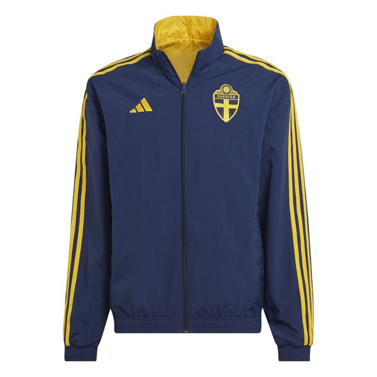 Ruotsi Käännettävä Treenitakki Anthem - Navy/Keltainen - adidas, koko Small