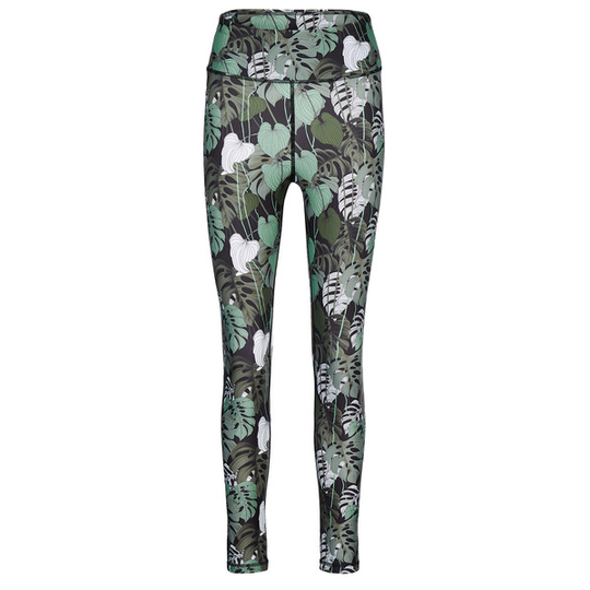 FRILUFTS Vagur Tights - Dark Olive Aop Monstera - Naiset - XS