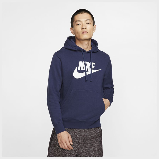 Nike Huppari NSW Club Fleece Pullover Graphic - Navy/Valkoinen