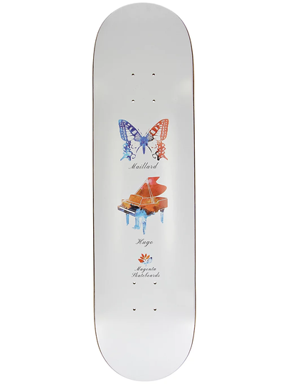 Magenta Butterfly 8.125" Hugo Maillard Skateboard Deck kuviotu