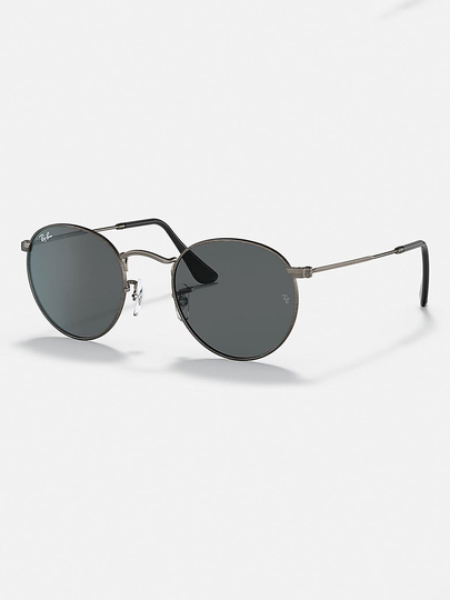 Ray-Ban Round Metal 0RB3447 Antique Gunmetal Sunglasses harmaa