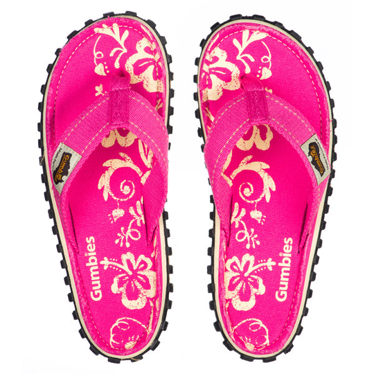 Gumbies Islander Canvas Flip-flops W - Pink Hibiscus - Naiset - 37