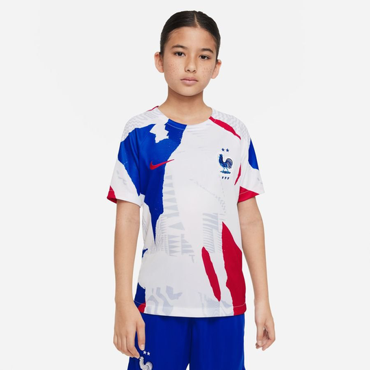 Ranska Treenipaita Dri-FIT Pre Match MM 2022 - Valkoinen/Sininen/Punainen Lapset
