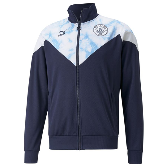 Manchester City Verryttelytakki Iconic Jalkapallo - Navy/Valkoinen