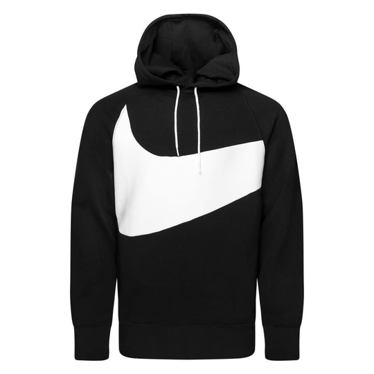 Nike Huppari Sportswear Swoosh Tech Fleece - Musta/Valkoinen