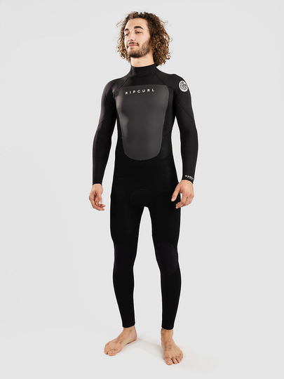Rip Curl Omega 4/3 GB Back Zip Steamer Wetsuit musta