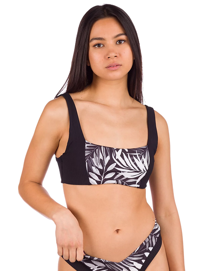 Hurley Party Palm Rib Bralette Bikini Top musta