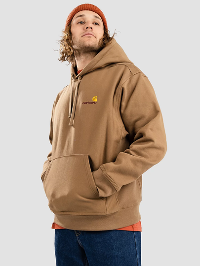 Carhartt WIP American Script Hoodie ruskea