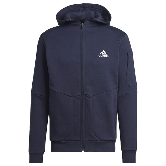 adidas Huppari Essentials for Gameday Full Zip - Navy/Valkoinen