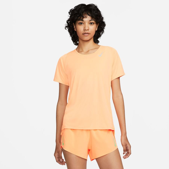 Nike Juoksu-t-paita Dri-FIT Race - Oranssi/Hopea Nainen