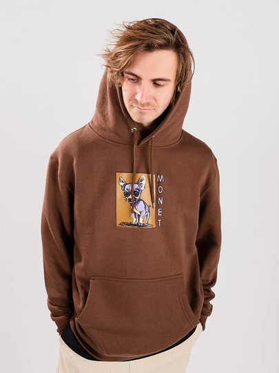 Monet Skateboards Chihuahua Hoodie ruskea