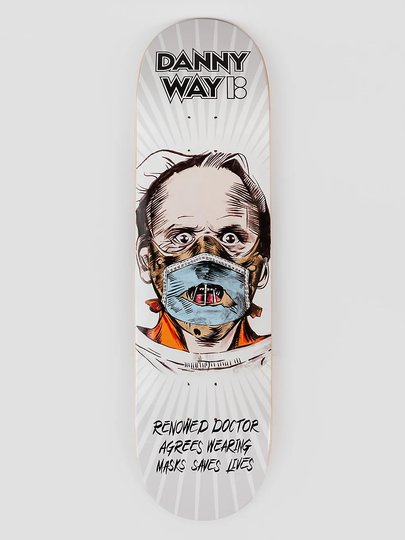 Plan B Mask Danny 8.5" Skateboard Deck valkoinen