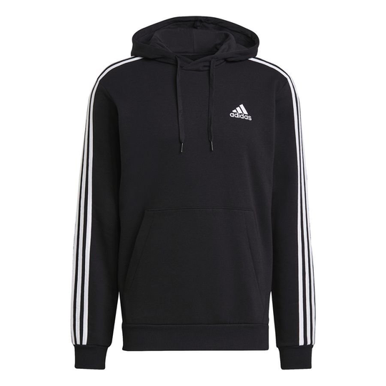 adidas Huppari Fleece 3-Stripes Essentials - Musta/Valkoinen