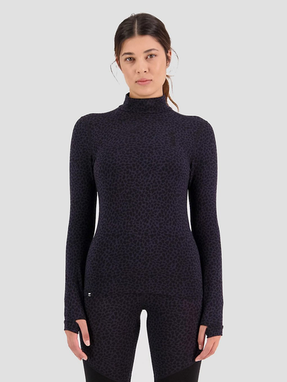 Mons Royale Merino Cascade Flex 200 Mock Neck Base Layer Top musta