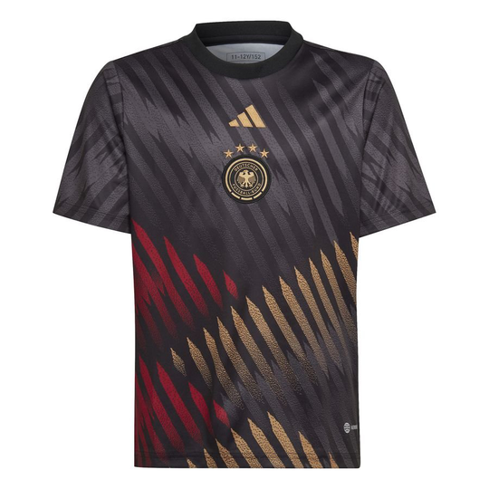 Saksa Treenipaita Pre Match MM 2022 - Musta/Viininpunainen/Keltainen Lapset