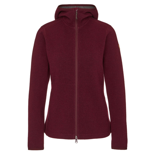 Fjällräven High Coast Wool Hoodie W - Dark Garnet - Naiset - L