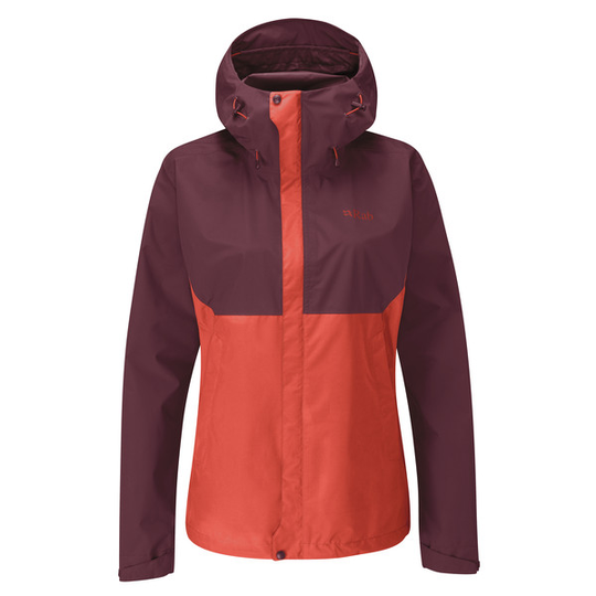 Rab Downpour Eco Jacket Wmns - Deep Heather/red Grapefrui - Naiset - 8