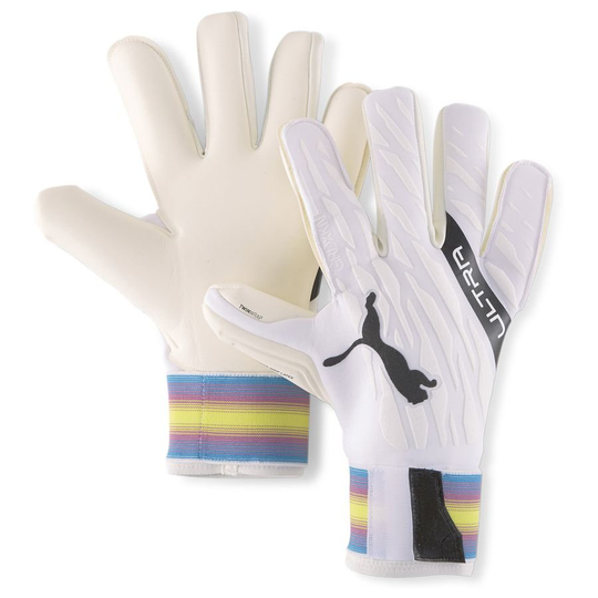 PUMA Maalivahdin Hanskat Ultra Grip 1 Hybrid Pro - Valkoinen/Musta/Sininen/Keltainen