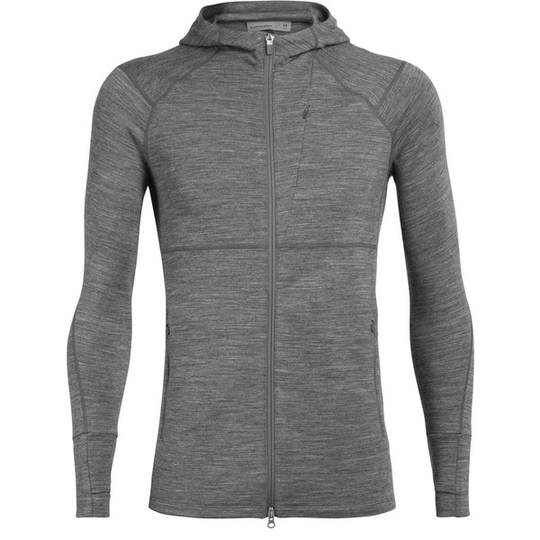 Icebreaker M Quantum Ii Ls Zip Hood - Gritstone Hthr - Miehet - L