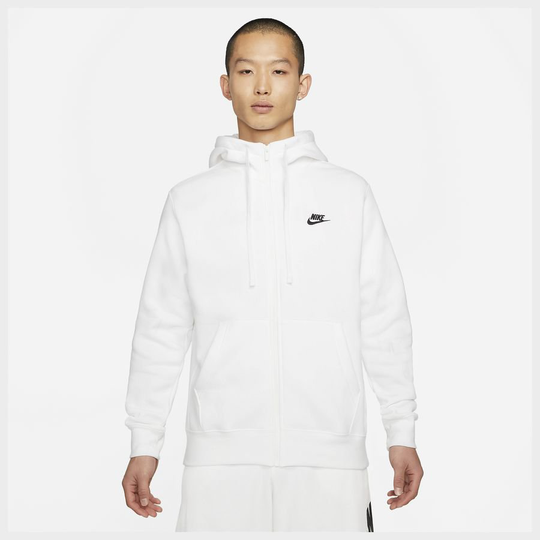 Nike Huppari NSW Club Fleece FZ - Valkoinen