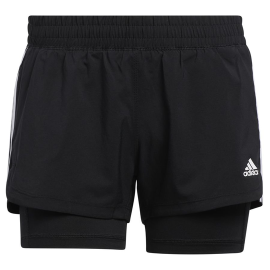 adidas Shortsit Two in one Pacer 3-Stripes Woven - Musta Nainen